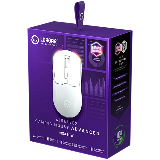 LORGAR WIRELESS GAMING MOUSE ADVANCED MSA10W WHITE