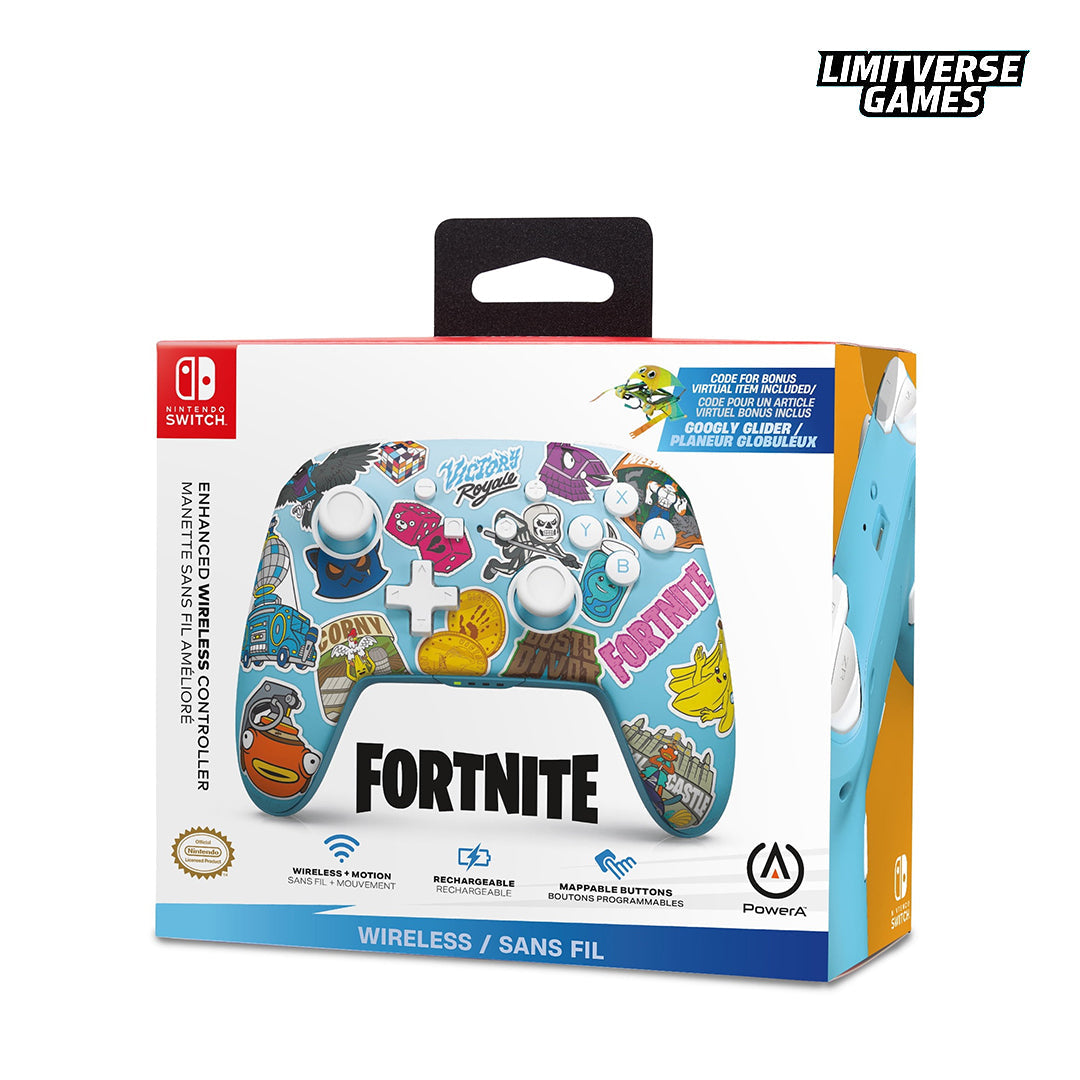 PowerA Enhanced Wireless Controller for Nintendo Switch - Fortnite Sticker Mania
