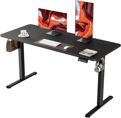 ERGOMAKER Electric Standing Desk 140 × 60cm – Black Walnut
