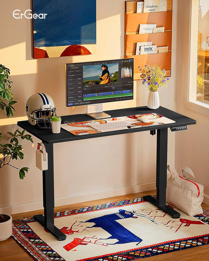 ErGear Electric Height Adjustable Gaming Desk 120 × 60cm – Carbon Fiber Black