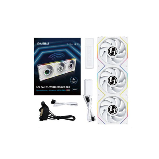 LIAN LI UNI FAN TL WIRELESS LCD 120 WHITE 3 FAN